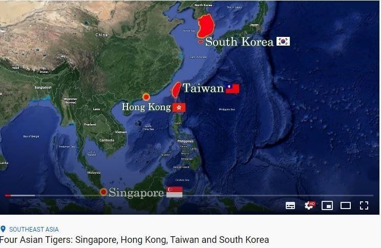 아시아의 4마리 호랑이는 한국, 대만, 싱가포르, 홍콩이다?