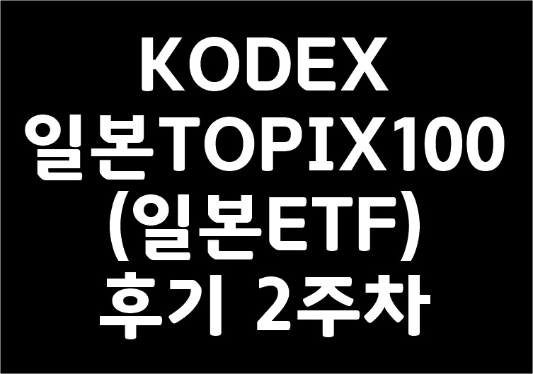 KODEX일본TOPIX100 (일본ETF) 후기 2주차
