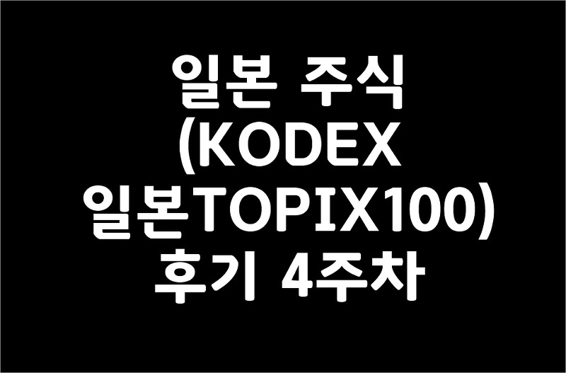 일본 주식 (KODEX일본TOPIX100)  후기 4주차