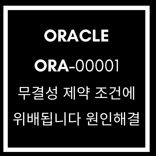 [ORACLE] 오라클 ORA-00001: 무결성 제약 조건에 위배됩니다 원인해결