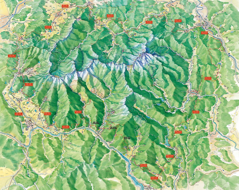 신지리산 (그림지도·수채화지도) - 더그린맵