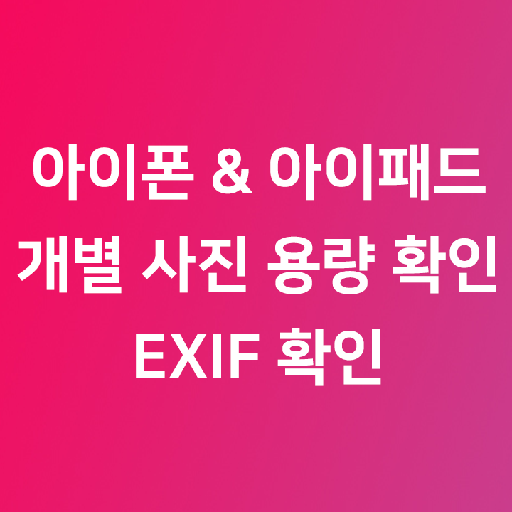 아이폰 & 아이패드 개별 사진 용량 확인 - EXIF 확인 - Metapho - 아이폰 용량 정리