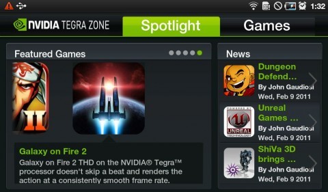 NVIDIA, Tegra2에 최적화된 게임을 소개하는 마켓 어플 Tegra Zone을 공개 (테크라2, 테크라존)