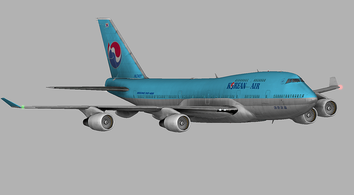 [X-Plane] 보잉 747-400 기체에 최초로 '대한항공' 도색!
