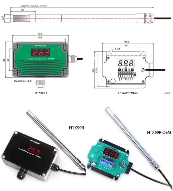 전기/전자/계측장비>계측/측정장비 - 고온고습용 온습도계 트랜스미터 HTX99R,디지털온습도계 - (주)두텍