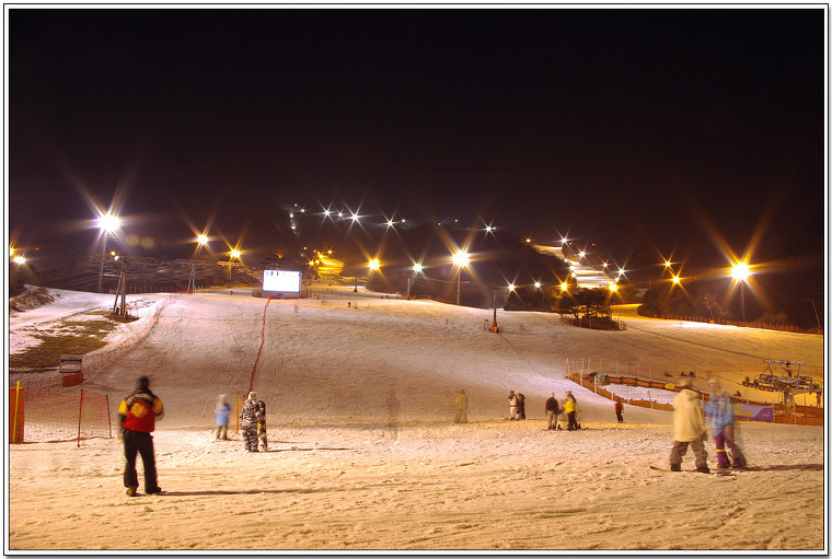스키 타고 싶다, 무주스키장의 야간 풍경