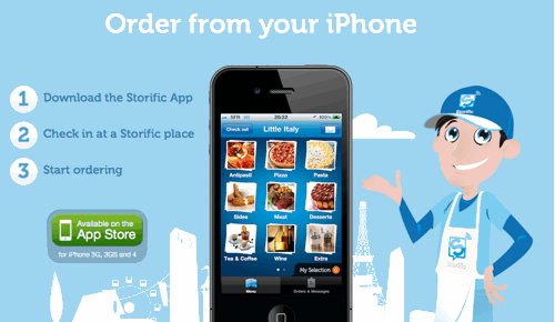 레스토랑에서 아이폰으로 요리 주문이 가능한 서비스 'Storific'