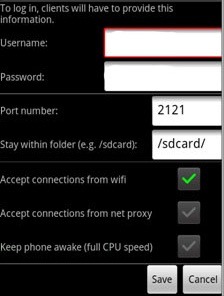 안드로이드폰 SDCARD를 FTP 서버로 - swiFTP