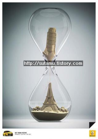 Get There Faster - 모래 시계를 활용한 광고