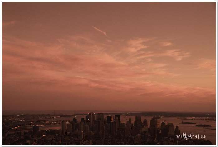 미국여행, 노을에 잠긴 뉴욕 맨하탄의 풍경