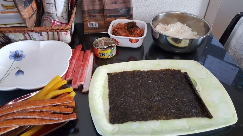 김치김밥, 참치김밥 만들기
