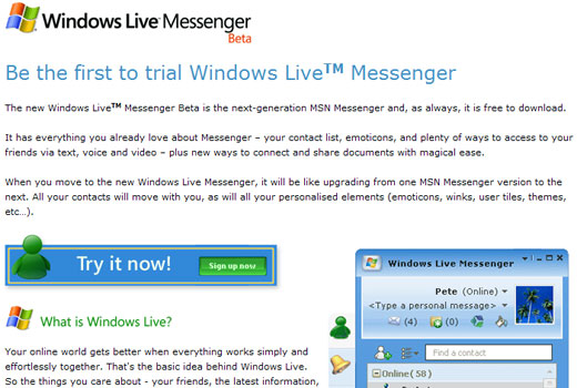 Windows Live Messenger 오픈 베타 참여방법..!