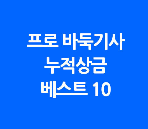 프로바둑기사 역대 누적상금 베스트 10
