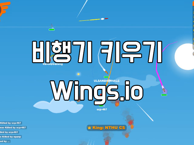 비행기키우기 게임하기  Wings.io