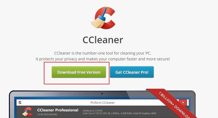 컴퓨터 청소 프로그램 다운로드(Ccleaner)