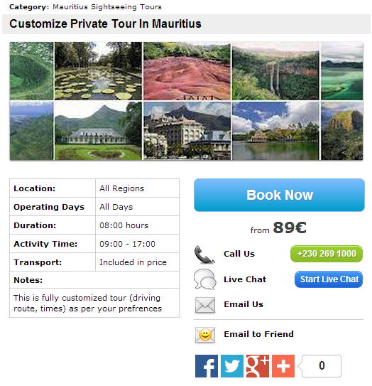 신혼여행 추천지 - 모리셔스 개인 투어 액티비티 (Customize Private Tour In Mauritius)