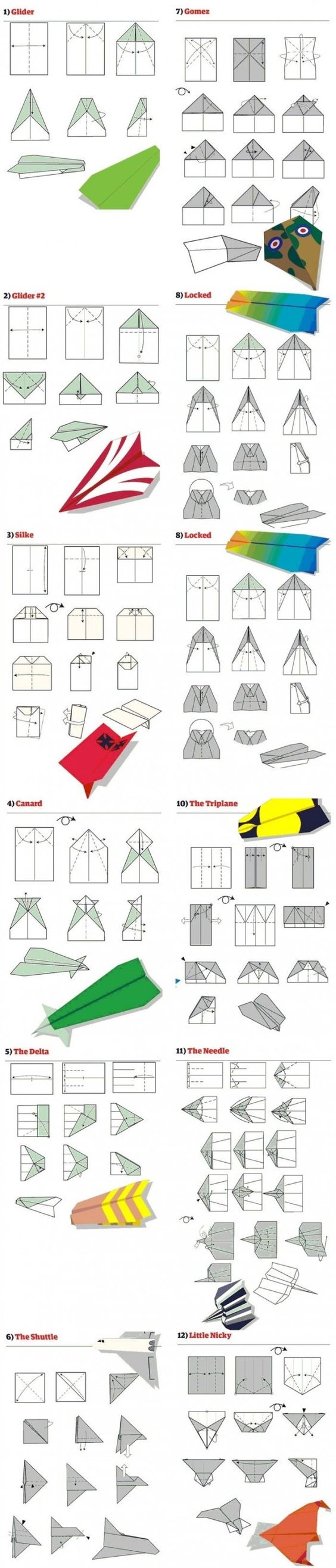 종이 비행기 접는 방법 12가지 종이접기 공개