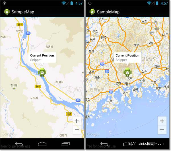안드로이드(Android) 현재 GPS 정보를 알아와 구글맵에 마커 표시하기
