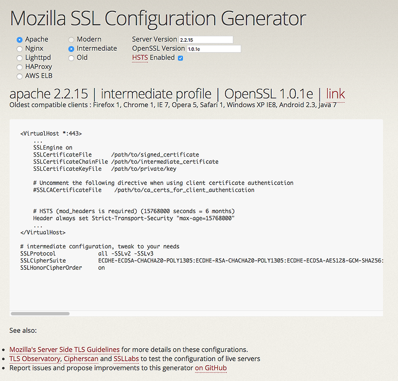 [Info] SSL & Cipher Configuration Generator