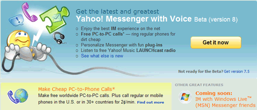 Live Messenger와 Yahoo! Messenger... 호환...