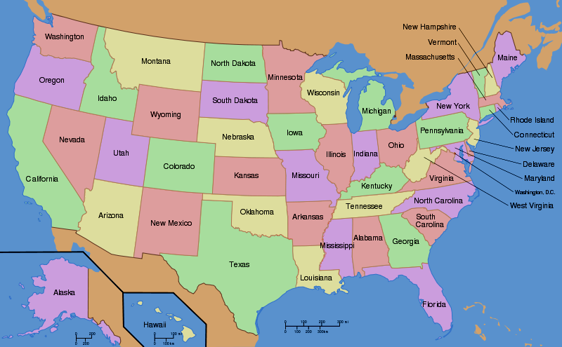 미국 지도보기 쉬운 방법