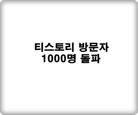 티스토리블로그 방문자 1000명 돌파 기념 후기