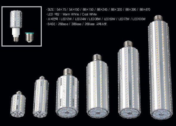 LED천장등,LED공장등 제품 크기와 밝기 설치현장_루비조명