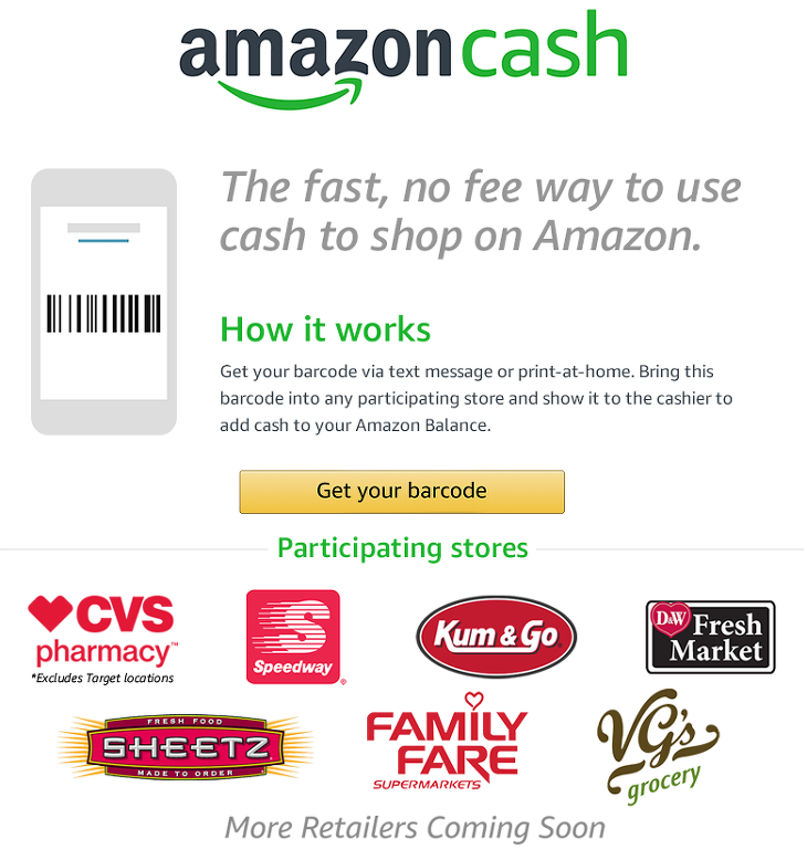 바코드로 결제하는 아마존 캐시(Amazon Cash) 서비스 런칭