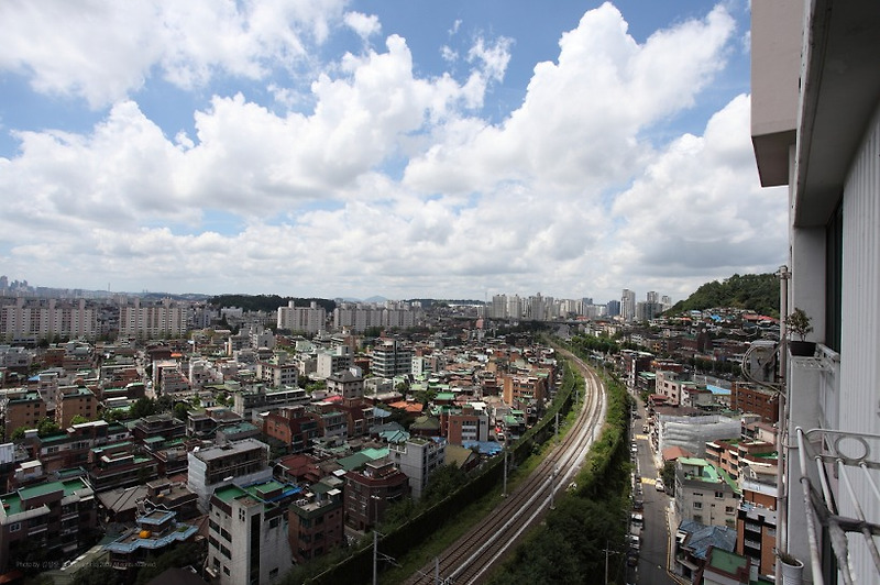 캐논 광각렌즈 17-40 으로 찍은 서울하늘과 월미도.