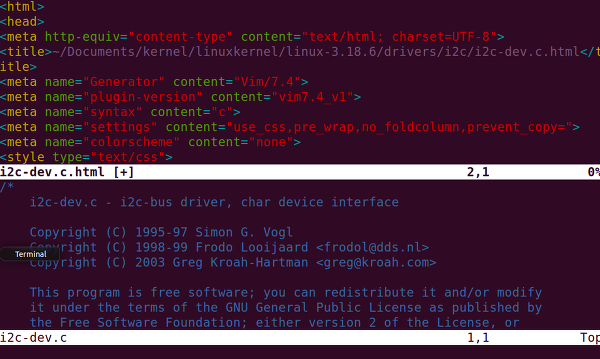 vi/vim의 유용한 기능 - html 문서로 변환하기