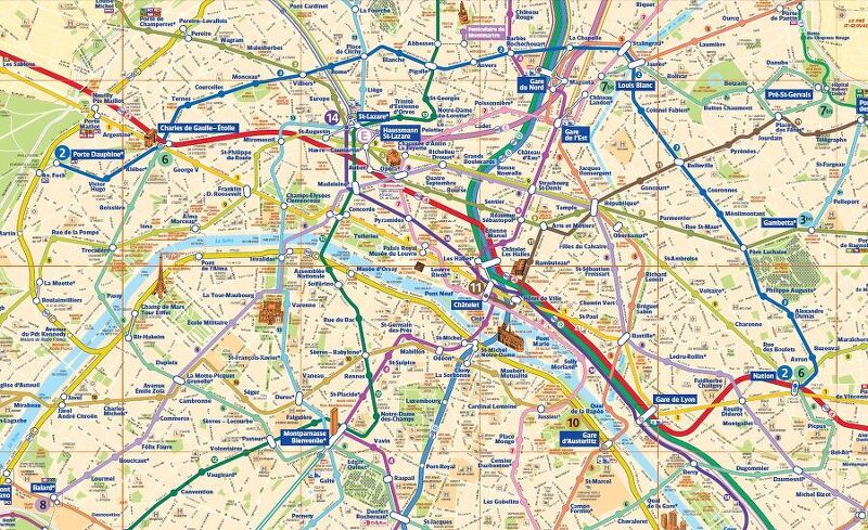 파리 지하철 노선도 / 지도