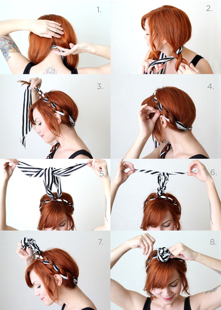 머리 예쁘게 묶는법 제 6탄 -- 끈을 이용한 헤어스타일링