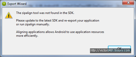 [Android/Eclipse] The zipalign tool was not found in the sdk