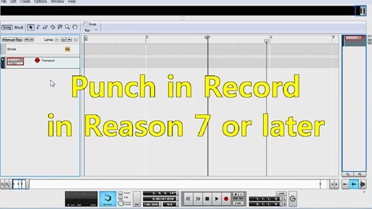 [리즌강좌] Punch in Record in Reason 7 or later (리즌에서 펀치인 펀치아웃 녹음하기)