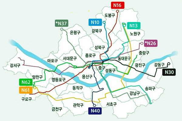 [N13번 버스] 서울 심야버스(올빼미 버스) 첫차 막차 운행간격 등 운행정보 살펴보기