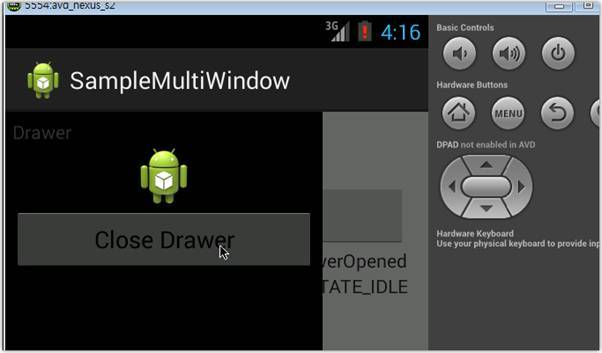 안드로이드(Android) DrawerLayout 사용하여 멀티윈도우 만들기