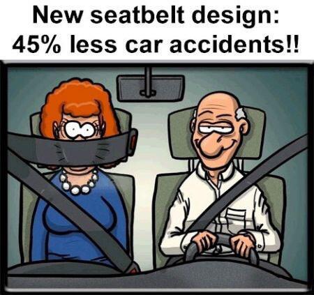 [유머 사진] 새로운 안전벨트 디자인. 사고의 45%를 줄일 수 있답니다.ㅋ