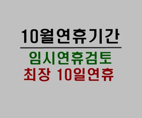 10월연휴기간 최장10일황금연휴 임시연휴검토