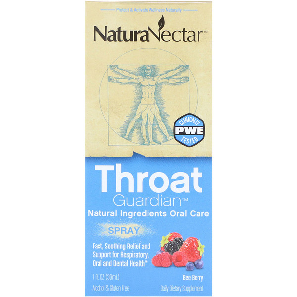 아이허브 프로폴리스 추천 NaturaNectar, 목 가디언 스프레이(Throat Guardian Spray), 비 베리(Bee Berry), 1 fl oz (30 ml) 후기와 정보
