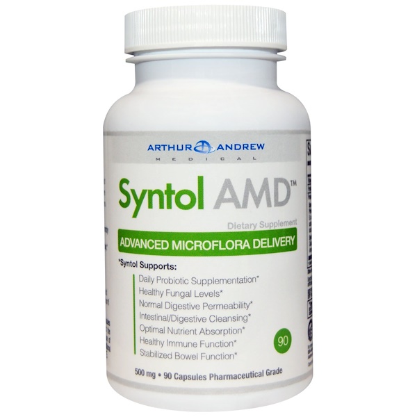 아이허브 소화효소 Arthur Andrew Medical, Syntol AMD, 고급 미생물 전달, 500 mg, 90 캡슐 후기들