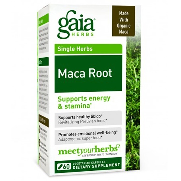 아이허브 남성건강영양제 추천 Gaia Herbs, 마카 뿌리, 60 베지 캡슐 후기와 정보