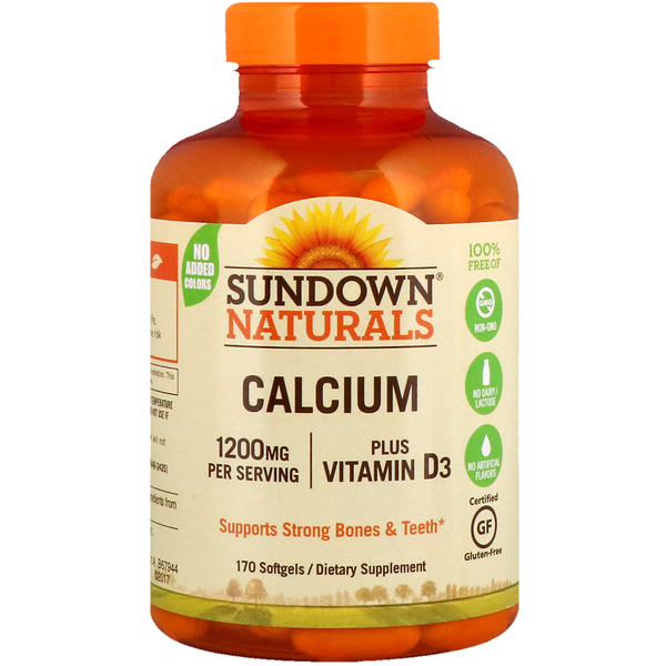 아이허브 Sundown Naturals, 칼슘 플러스 비타민 D3(Calcium Plus Vitamin D3), 1200 mg, 170 소프트젤후기와 추천정보