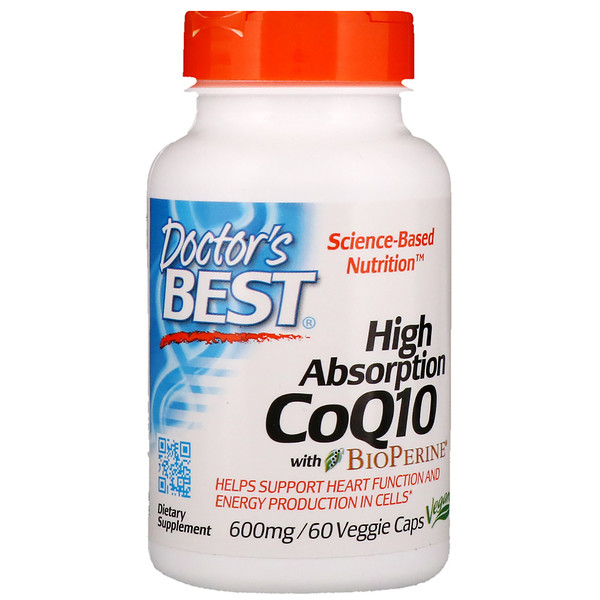 아이허브 코큐텐(coq10, 코엔자임q10) Doctor's Best, 흡수율 높은 CoQ10, 바이오페린 함유, 600 mg, 60 베지 캡 후기들