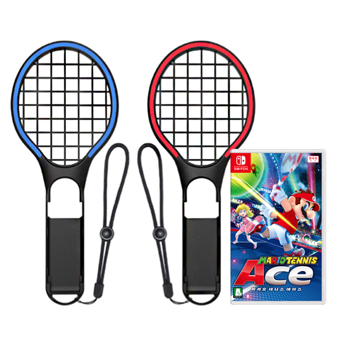 [ 리뷰 확인 후 사자 ] - 닌텐도 스위치 마리오 테니스 에이스 + 조이콘 테니스 라켓 네온 2p 세트, 단일 상품