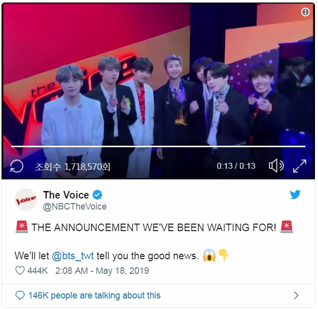 [billoard] BTS Set to Perform On 'The Voice' Finale (05.17.19) 정보