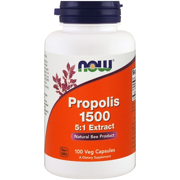 아이허브 프로폴리스 추천 Now Foods, 프로폴리스 1500, 300 mg, 100 식물성 캡슐 후기와 정보