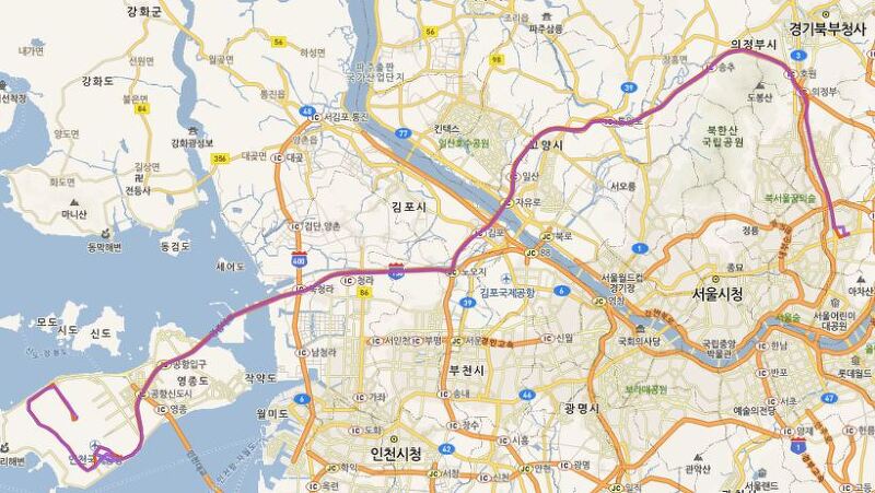 6100공항버스 시간표  망우역<-중화역,먹골역, 태릉,노원역,마들역->인천공항