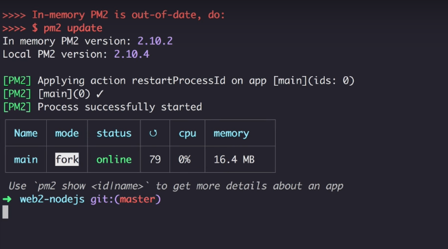 NODE JS - PM2 패키지 설치