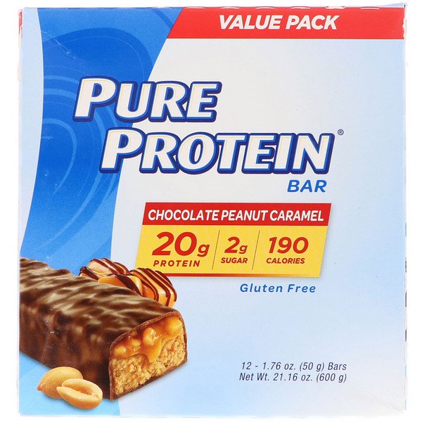 아이허브 헬스 프로틴바 Pure Protein Pure Protein Bar Chocolate Peanut Caramel 12 Bars 후기