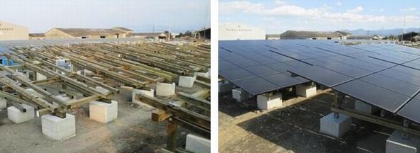 태양광 발전소 구조물에 발생한 염해 피해의 실제 사례